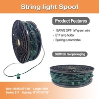 Außenbeleuchtung für Feiertage E17 C9 Spule Gewerbliche Qualität SPT-1 18AWG 15 Zoll Abstand 500ft 1000ft Länge