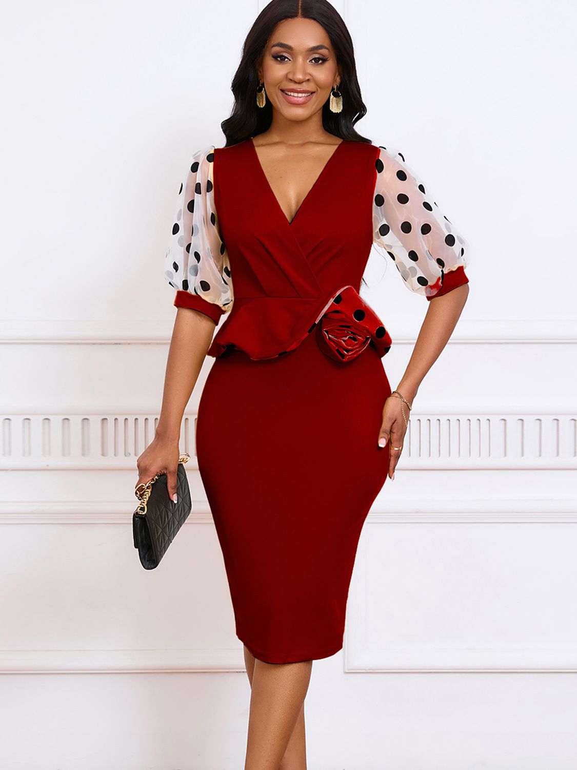 casual midi pencil dress TA3 Seamed Lushy Midi Dress - Contour Black/Oat - XXS