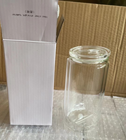 Gobelet à sublimation effet boule à neige 16oz 20oz avec trou pré-percé, verre à double paroi, bouteille d'eau transparente effet boule à neige pour boissons