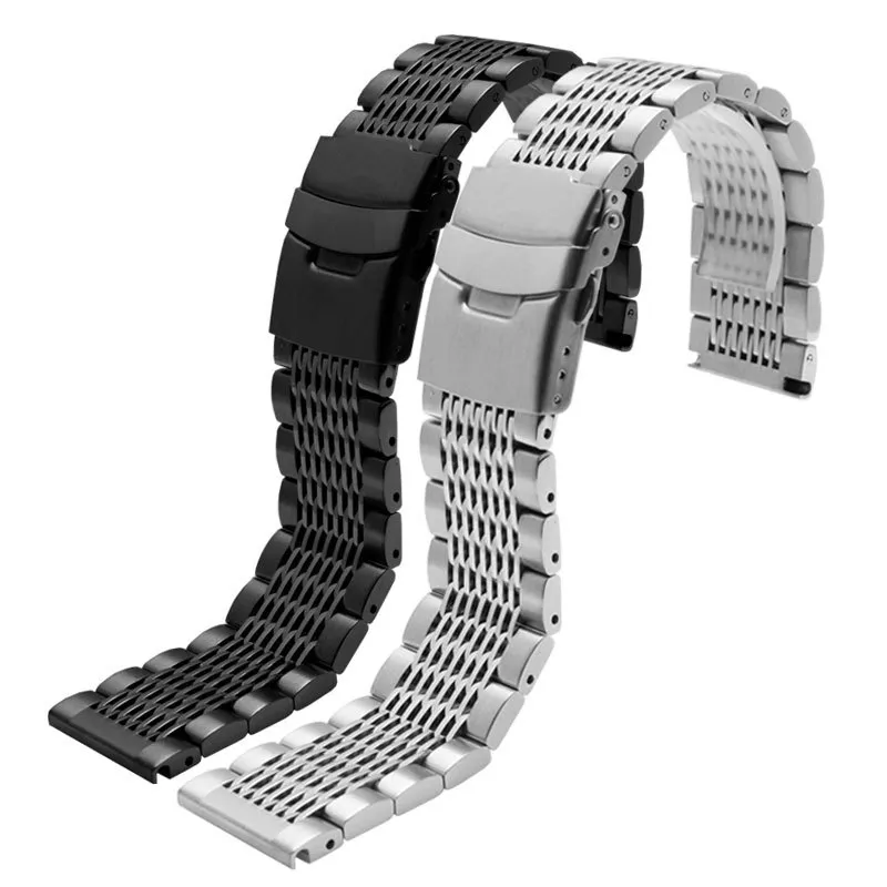 Watch Bands Stainless Steel 15 Links Safety Buckle 20 22 24mm Watch Bands Stainless Steel for gshock watch