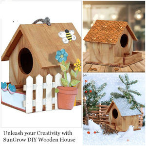 Maisons d'oiseaux en contreplaqué de couleur naturelle DIY design moderne Nid d'oiseau en bois - Product Image 4