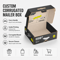 Boîte d'expédition personnalisée en carton ondulé durable avec poignée, impression de logo et approvisionnement en gros pour l'expédition e-commerce