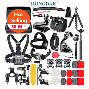 HONGDAK Kit de Accesorios Mejorado 50 en 1 para Cámara de Acción GoPro, Compatible con GoPro <span class=keywords><strong>Hero</strong></span> 13 12 11 10 9 <span class=keywords><strong>Max</strong></span> Insta360 - Product Image 1