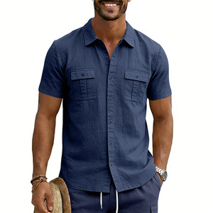 <span class=keywords><strong>Camicia</strong></span> Estiva da Uomo 2026 Stile Americano di Alta Qualità, Tinta Unita, Casual, Traspirante, per Sport all'Aperto - Vendita all'Ingrosso - Product Image 2