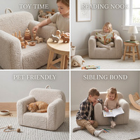 Fauteuil enfant en tissu sherpa style nordique OEKO-TEX avec mousse haute densité, fauteuil de lecture pour enfants pour salle de jeux, crèche, OEM/ODM