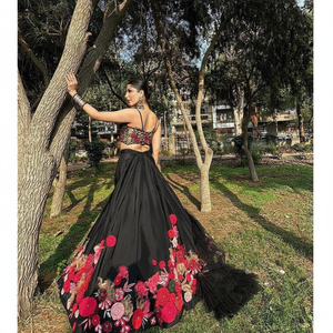 Designer Women's Lehenga Choli Set with Embroidery and <b>Sequins</b> Work - Product Image 1