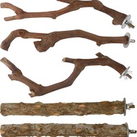En gros Perchoirs pour perroquets en branches de vigne et de bois de poivre du Sichuan, Bâtons de perchoir en bois pour oiseaux, Accessoires pour cages à oiseaux
