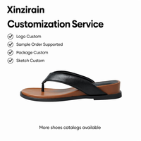Sandales à talon épais ouvertes en cuir noir et marron personnalisées Xinzirain pour femmes