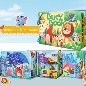 Libro de Actividades Sensoriales Reutilizables con Temática de Animales para Niños con Autismo, Mini Libro de Actividades Montessori para Niños Pequeños de 3+ Años - Product Image 1