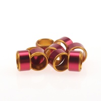 Anneaux en aluminium rouge foncé de couleur 2024 pour jambe d'oiseau