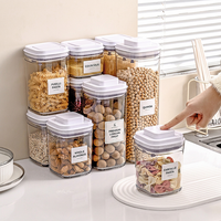 Conteneur de stockage alimentaire hermétique de 350 ml à 1800 ml avec couvercle à bouton-poussoir, boîte de rangement anti-humidité pour pâtes, spaghetti, céréales