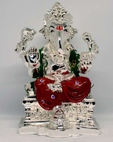 Statue de Ganesh en acier inoxydable de 6 pouces, artisanat en métal, décoration d'art, décoration de la maison, mariage, anniversaire, Diwali, respectueux de l'environnement