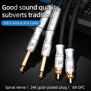 <span class=keywords><strong>Cable</strong></span> de Audio HiFi, Doble Conector de 6.5mm a Doble <span class=keywords><strong>RCA</strong></span> Macho a Macho, <span class=keywords><strong>Cable</strong></span> de Altavoz con Revestimiento de PVC Trenzado, <span class=keywords><strong>Cable</strong></span> OFC para Amplificador de <span class=keywords><strong>6.5</strong></span> a <span class=keywords><strong>RCA</strong></span> - Product Image 3