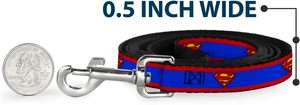 Correa de <span class=keywords><strong>Perro</strong></span> Personalizada de Lujo con Diseño de Escudo de <span class=keywords><strong>Superman</strong></span>/Estampado de Rayas Rojo/Azul en Poliéster para Varios Tamaños - Product Image 5