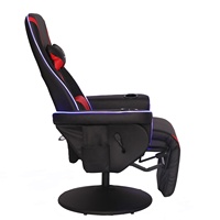 Canapé de Gaming de luxe avec repose-pieds, fauteuil de jeu, éclairage LED, de Style Gaming, noir et bleu