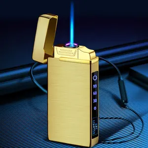 新型气电混合两用点烟器电源显示脉冲电弧点烟器USB充电式点烟器