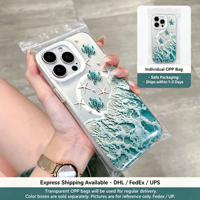 Coque de téléphone magnétique en gros pour iPhone 17 16 15 Pro Max, motif tortue marine et floral, protection antichoc, logo personnalisé