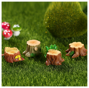 Decorazioni in Resina per Casa delle Bambole, Tronco d'Albero Dipinto a Mano con Succulente e Muschio, Miniature Artistiche Fai-da-Te, Ornamenti e Decorazioni Fatate - Product Image 6