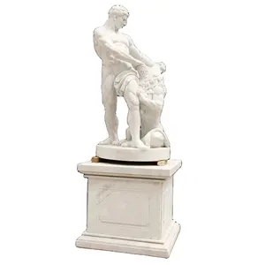 Custom Levensgrote Grote Standbeeld Romeinse Mannen Italiaanse Marmeren Standbeeld Tuin Decor Hand Houtsnijwerk Natuurlijke Marmeren Steen Sculptuur Te Koop