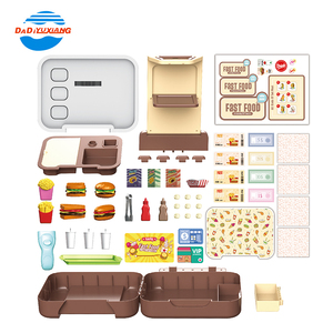 Porte-documents 2 en 1 53 pièces, jouets de simulation, boutique de jouets pour enfants, nourriture, <span class=keywords><strong>cuisine</strong></span>, Burger jouets - Product Image 4