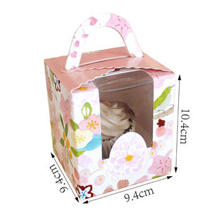 Festival de Pâques Vente en gros Lapin mignon Joli motif créatif Mini gâteau Fête Boîte-cadeau Unique Cupcake Boîtes en papier avec fenêtre - Product Image 6