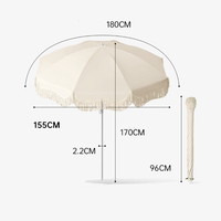 Parasol décoratif demi-pliant inclinable, résistant au vent et aux UV, idéal pour bistrot, jardin, café, table de terrasse