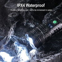 Lampe torche militaire en alliage d'aluminium 20W à faisceau longue portée, rechargeable par USB, avec mise au point réglable pour usage de sécurité - Certifiée IPX4