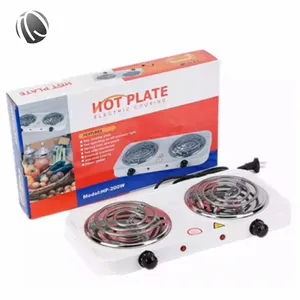 Portable 2000W Cookwares Countertop Double Burner Electric Hot Plate Stove with Adjustable Temperature