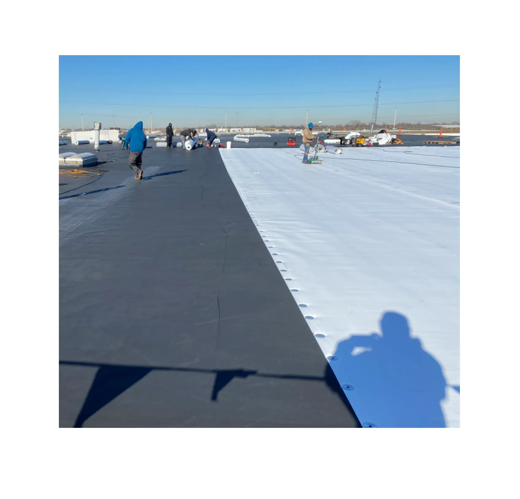 고품질 내열 및 저온 내성 PVC/TPO 60 밀 지붕 방수 부드러운 막