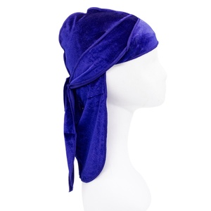 Chapeau de pirate à longue queue en velours rayé pour enfants Dingcai, grande taille, foulard, <span class=keywords><strong>durag</strong></span> - Product Image 3
