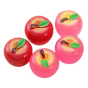 Miniaturas de Manzanas Luminosas en <span class=keywords><strong>Rosa</strong></span> y Rojo, Adornos de Comida en Miniatura, Frutas Navideñas para Manualidades, Accesorios para el Cabello con Pegamento en Crema - Product Image 4