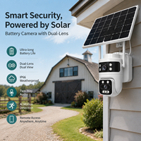Panel Solar 4G LTE PTZ CMOS Cámara Dual Modo AOV Foco Sirena Alarma Control por Celular Visión Nocturna IP66 Monitor para Jardín y Campo