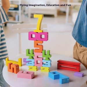 Montessori 20 cái chữ số bằng gỗ khối xây dựng <span class=keywords><strong>DIY</strong></span> giáo dục sớm toán học số xếp chồng trò chơi cho trẻ em - Product Image 4