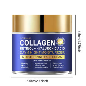 Crème pour le visage au collagène au rétinol Crème raffermissante et hydratante intensive avec vitamine A, B, C et E, acide hyaluronique jour et nuit - Product Image 4