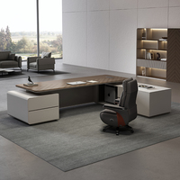 Bureaux de direction en bois de luxe - Design moderne, armoire de rangement anti-collision, finition brillante, vente directe d'usine
