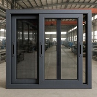 Fenêtres coulissantes modernes en aluminium avec double vitrage trempé, design écoénergétique, certifiées Energy Star, résistantes au vent, pour usage extérieur, hôtels, cuisines