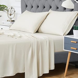 고품질 맞춤형 단색 침대 시트 침구 세트 마이크로파이버 침대 시트 침구 세트 - Product Image 1