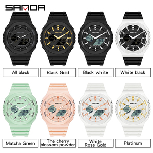 Reloj de Cuarzo SANDA 6016 de Lujo para Hombre, Doble Pantalla, Diseño Simple y Deportivo, LED Analógico+Digital, Resistente al Agua 50 Bar - Product Image 3