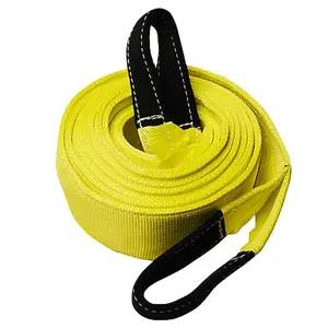 Racing Belt Jdm Recovery Tow Strap with Eye Loops and Black Sleeve