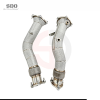 Tuberías de Escape Rectas SDO para Porsche Cayenne 958 Turbo / Turbo S 4.8T 2011-2018, Tuberías de Acero Inoxidable con Protección Térmica