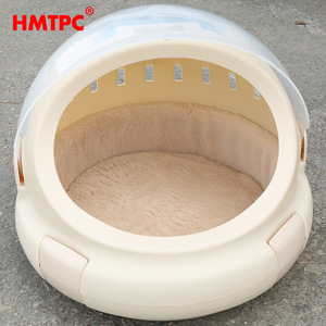 Hmtpc Cat <b>Bed</b> Semi Enclosed Plastic With Cotton Insulation Board Portable Detachable For Pet - Product Image 1