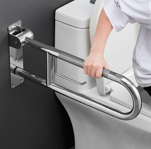 304 paslanmaz çelik korkuluk salıncak u-şekilli tuvalet engelli ve engelli insanlar için banyo tutamağı katlanabilir güvenlik korkulukları - Product Image 1