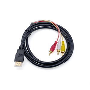 HDMI to 3Rca Adapter <b>Cable</b> 1.5m Audio Video Connection <b>Cable</b> Gold Plated For Set Top Box - Product Image 1