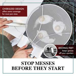 Usine En Gros En Acier Inoxydable Écran D'éclaboussure Poêle À Frire Cuisine Huile Splash Garde Couverture pour La Cuisson Du Bacon et Du Poulet Frit - Product Image 4