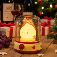 Veilleuse LED Rétro de Noël, Mini Lampe de Chevet en ABS avec Interrupteur, Fonction Bruit Blanc et Aide au Sommeil (à Piles)