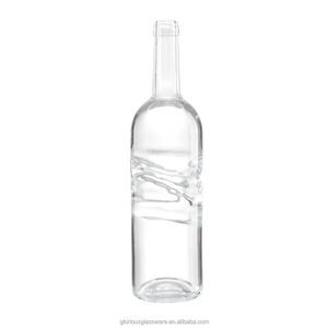 Factory Direct Luxury Crystal White Glass Bottle 700ml 750ml Hand Shape Embossed Texture Empty <strong>Spirit</strong> Bottle for Wine <strong>Spirit</strong> - Product Image 1