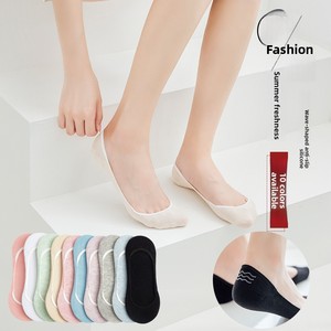 Calzini da <span class=keywords><strong>donna</strong></span> invisibili a taglio basso in <span class=keywords><strong>cotone</strong></span> stampato, antiscivolo, senza tallone, sottili, traspiranti e deodoranti, che assorbono il sudore - Product Image 1