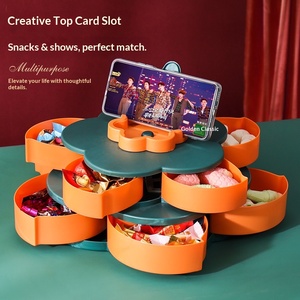 Vassoio Portatile Girevole Multistrato a Petalo per Snack e Frutta Secca, Tavolino con Scomparti Indipendenti, Ingresso Casa - Product Image 1