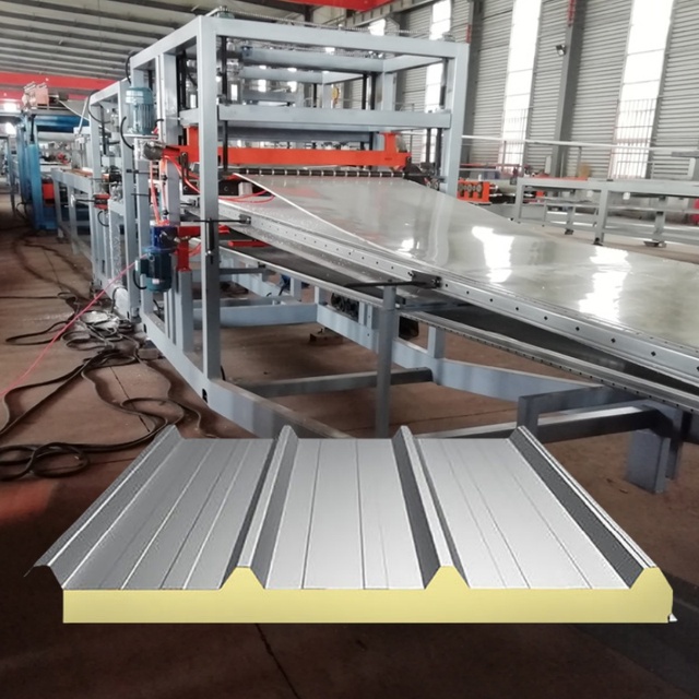 Stainless Steel PU/PIR Roof Sandwich Panels Making Roll Forming Machine EPS XPS Sandwich Exterior Wall Board Production Line
