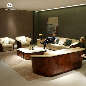 Juego <span class=keywords><strong>de</strong></span> Sofás <span class=keywords><strong>de</strong></span> Madera Contrachapada <span class=keywords><strong>de</strong></span> Alta Gama, Sofá <span class=keywords><strong>de</strong></span> Cuero Genuino Blanco, Diseño Italiano Moderno, Muebles para Sala <span class=keywords><strong>de</strong></span> Estar - Product Image 1